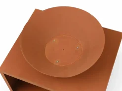 Vente-unique Brasero con espacio para leña de acero Corten L90 x H67,5 x P75 cm BEZIO