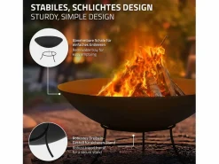 Clearance Brasero de acero basero con 3 patas para barbacoa Ø 55 x 24 cm Brasero