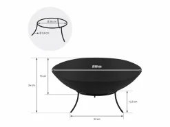Clearance Brasero de acero basero con 3 patas para barbacoa Ø 55 x 24 cm Brasero