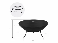 Hot Brasero de acero basero con 3 patas para barbacoa Ø 50 x 24 cm Brasero