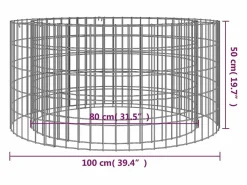 vidaxl Brasero de gaviones hierro galvanizado Ø100 cm