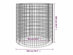 Hot vidaxl Brasero de gaviones hierro galvanizado Ø100 cm Plateado