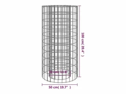 vidaxl Brasero de gaviones hierro galvanizado Ø50 cm Plateado