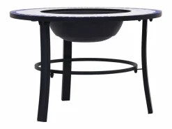 Hot vidaxl Brasero de mosaico cerámica y blanco 68 cm Azul