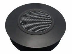Vente-unique Brasero plancha grill con estante de leña, Ancho 120 x Prof. 120 x Alt. 40 cm, BARCENA