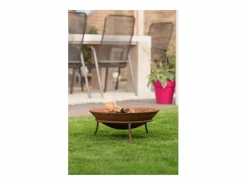 Hot Eurobath Brasero Tulsa de acero color óxido Marru00f3n