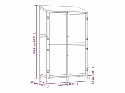 Hot Bristol Cobertizo de jardín madera maciza abeto 102x52x174,5cm Caseta De Jardín