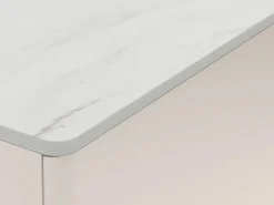 Sale Buffet 3 puertas con LEDs en MDF - Beige y efecto mármol blanco - DEVIKA Aparador