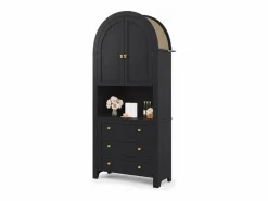 ModernLuxe Buffet de cocina 70×35×180 cm - 2 puertas y 3 cajones - parte superior abovedada -
