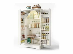 New Buffet de cocina 60×35×128.5 cm - con LED - 2 puertas con estantes - Aparador De Cocina