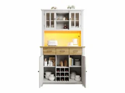 Online Buffet de cocina con LED - Alto 180cm - gran espacio de almacenamiento - & Natural Aparador De Cocina