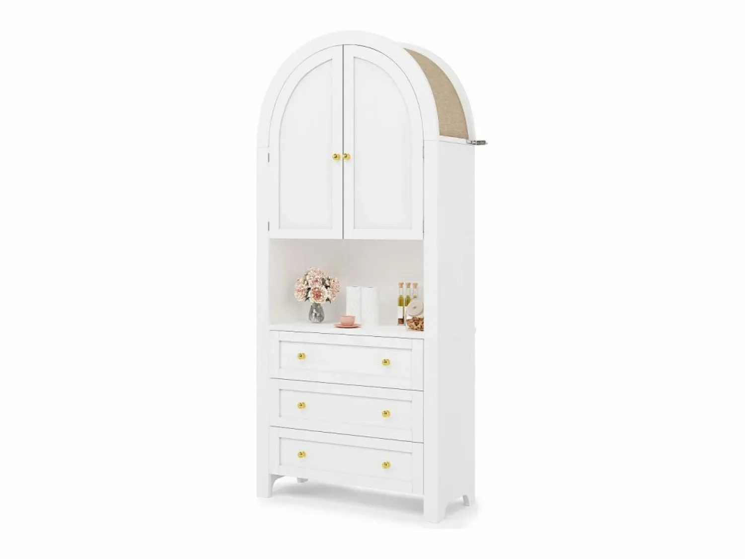 Buffet de cocina 70x35x180 cm - 2 puertas y 3 cajones - superficie arqueada - Aparador De Cocina
