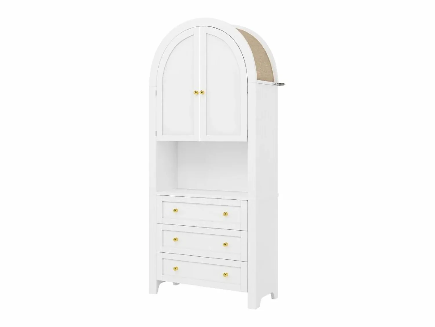 Buffet de cocina 70x35x180 cm - 2 puertas y 3 cajones - superficie arqueada - Aparador De Cocina