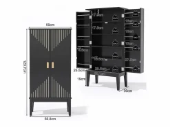 Sale Buffet de cocina 59x30x120cm - 2 puertas de almacenamiento con estantes - estilo retro - Aparador De Cocina