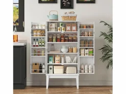 Buffet de cocina 59x30x120cm - 2 puertas de almacenamiento con estantes - estilo retro - Aparador De Cocina