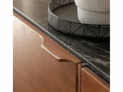 Best Buffet de Mármol Negro y Madera de Mango Roch - Estilo Vintage y Contemporáneo Aparador