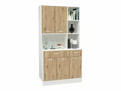 Buffet Hugo haaus, Roble Artisan/Blanco, 100 x 44 x 188 cm