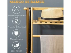 Discount Burro perchero River 2 estantes + 2 ganchos natural 139x114x40 cm Burro Para Ropa