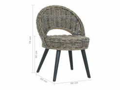 Discount Butaca de ratán kubu 60x60x79 cm SHL5413 Negro
