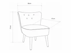 Cambia tus muebles Butaca de 77x58x57 cm de tela antimanchas en color marengo y patas de madera Daven