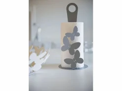 Online Butterfly - Portarrollos de sobremesa, acero moderno para 3 rollos, baño y cocina, Fabricado en Italia Blanco
