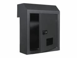 Outlet Buzón Con Llave a Través de la Puerta SucceBuy, Cerradura de Combinación, Gris Oscuro – Almacenamiento Seguro y Elegante del Correo Negro