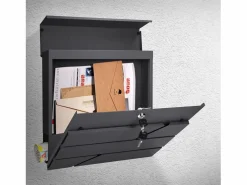 Sale ML-DESIGN Buzón correos acero antracita casillero portal depósito de periódico 2 llaves Gris antracita
