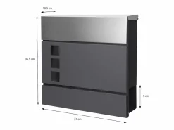 New ECD Germany Buzón correos de pie antracita/plata casillero periódicos cartas soporte 170cm Gris antracita