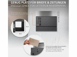 Online ECD Germany Buzón correos de pie antracita/plata casillero periódicos cartas soporte 120cm Gris antracita