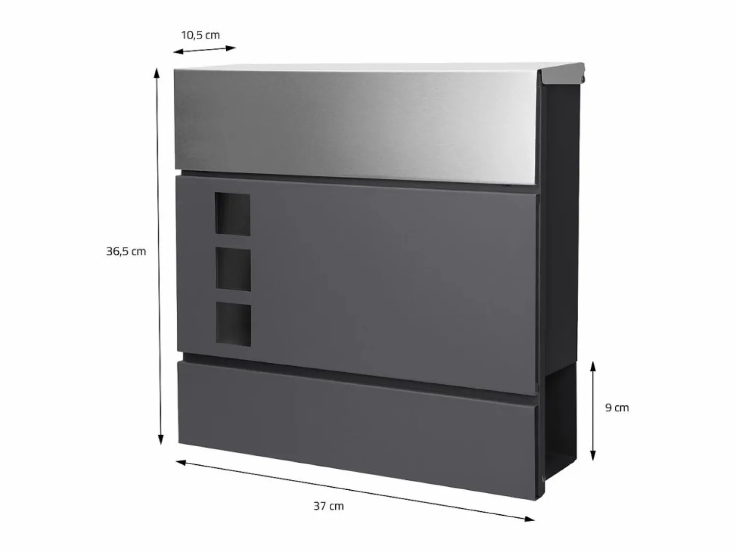 Online ECD Germany Buzón correos de pie antracita/plata casillero periódicos cartas soporte 120cm Gris antracita
