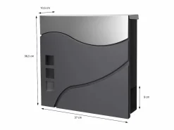 ECD Germany Buzón correos pie antracita/plata casillero periódico soporte antracita 2 llaves