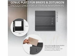 ECD Germany Buzón correos pie antracita casillero depósito periódico carta soporte antracita