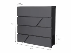 Outlet ML-DESIGN Buzón de acero inoxidable antracita de correo periodicos + poste 120cm plata Gris antracita