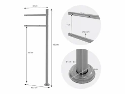 Outlet ML-DESIGN Buzón de acero inoxidable antracita de correo periodicos + poste 120cm plata Gris antracita