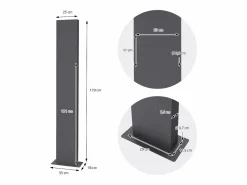 Sale ML-DESIGN Buzón de acero inoxidable antracita moderno casillero de correo + soporte 170 cm Gris antracita