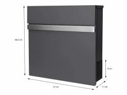 Hot Buzón de acero inoxidable para correos y periodicos + base poste 120cm antracita Buzón