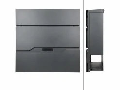 Clearance Buzón de correos con soporte con compartimento para periódicos antracita mate Buzón