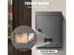 Buzón de Pared Empotrado SucceBuy 320x158x430mm, Oscuro – Estilo Empotrado Elegante y Funcional