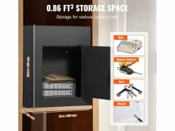 Best Buzón de Pared SucceBuy – Acero Robusto, 33x18x43 cm, Cerradura de Combinación, – Almacenamiento Seguro del Correo Buzón