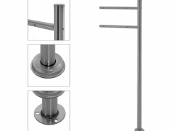 Outlet Buzón de pie con compartimento para periódicos antracita con triángulo de mármol Buzón