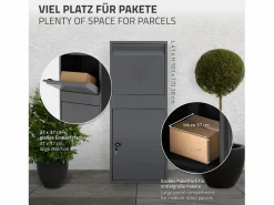 ML-DESIGN Buzón para paquetes antracita acero galvanizado compartimento solapa paquetería