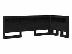 New Clicnbuy Cabecera de almacenamiento con estante Roble 100 cm Negro