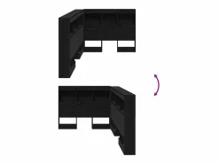 New Clicnbuy Cabecera de almacenamiento con estante Roble 100 cm Negro