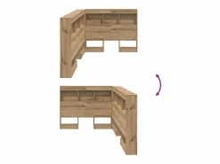Sale Clicnbuy Cabecera de almacenamiento con estante Roble artisan 90 cm Marru00f3n
