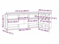 Sale Clicnbuy Cabecera de almacenamiento con estante Roble artisan 90 cm Marru00f3n