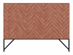 Best Vente-unique Cabecero 170 cm de madera de acacia y metal natural y negro - VEDILA Color natural oscuro