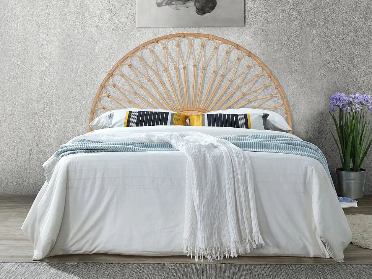 Vente-unique Cabecero 140 cm de ratán color natural - SOLIA