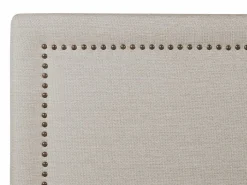 Discount Vente-unique Cabecero acabado con tachuelas 190 cm en tela efecto lino - ALVISE Beige