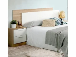 Outlet Cabecero Cama en Color Roble - Blanco (Largo 185 cm/Alto 50 cm/Grosor 3 cm) - Buyqualia Muebles Niño