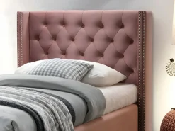 Vente-unique Cabecero cama tapizado 90x200 cm terciopelo + colchón - MASSIMO
